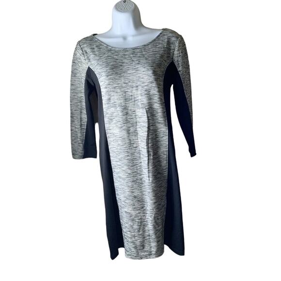 Old Navy Sheath Dress Gray Black Womens Small Petite Long Sleeve Stretch NWT - Picture 1 of 8